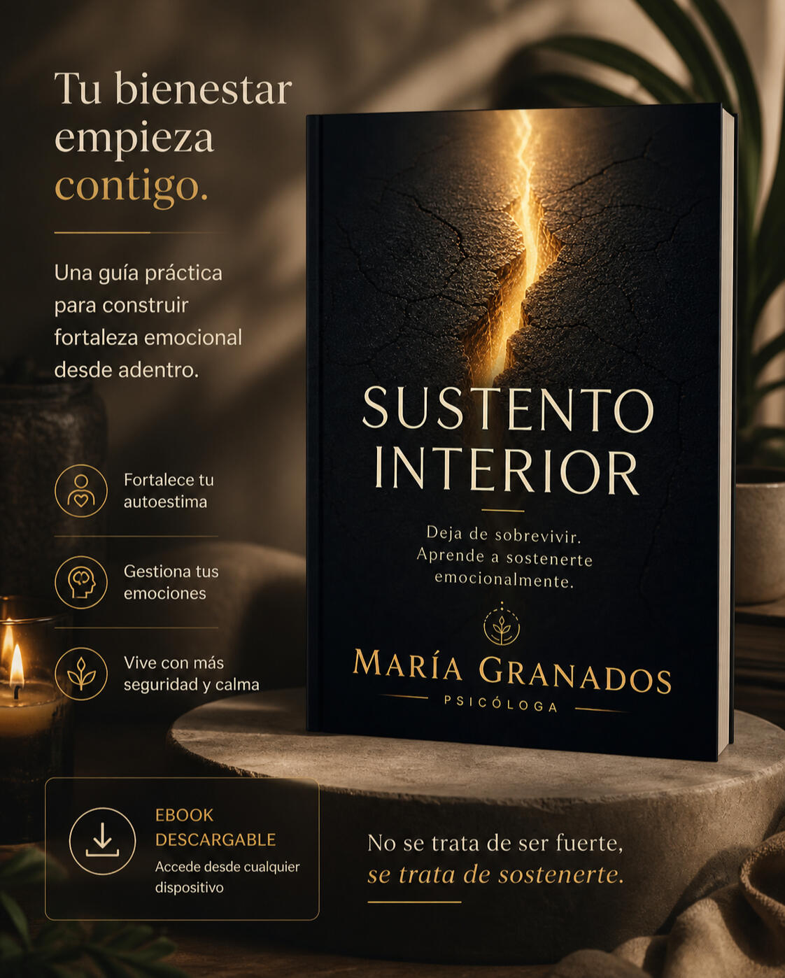 Opción 2: Sustento Interior: Tu Guía de Autoapoyo Emocional, te enseño el mapa preciso para nutrirte de "Para la mujer que lo da todo, pero siente que su autonomía se ha vuelto una carga silenciosa."